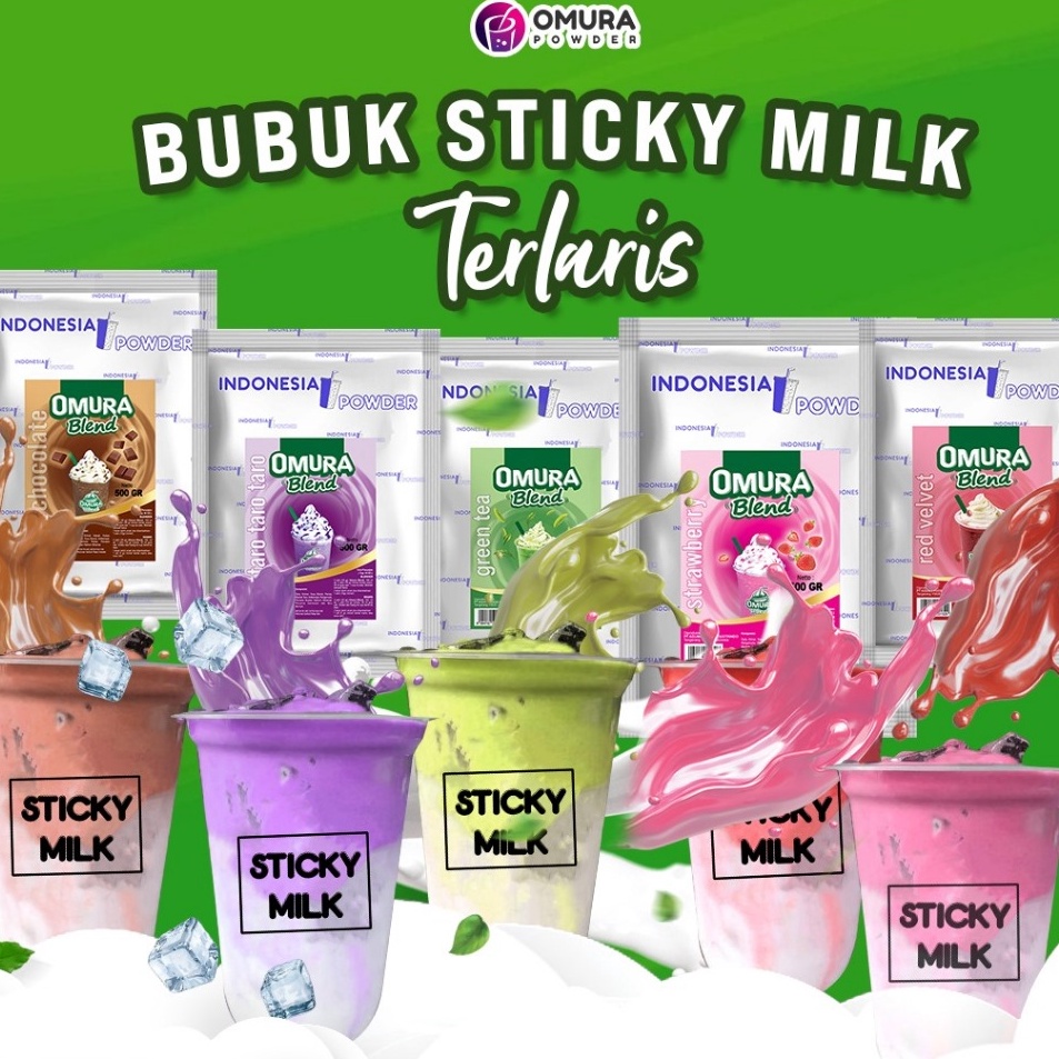 

New BUBUK STICKY MILK Bubuk Minuman Sticky Milk Es Kwentel Aneka Rasa 1 Kg Omura Blend Premium Powder Series