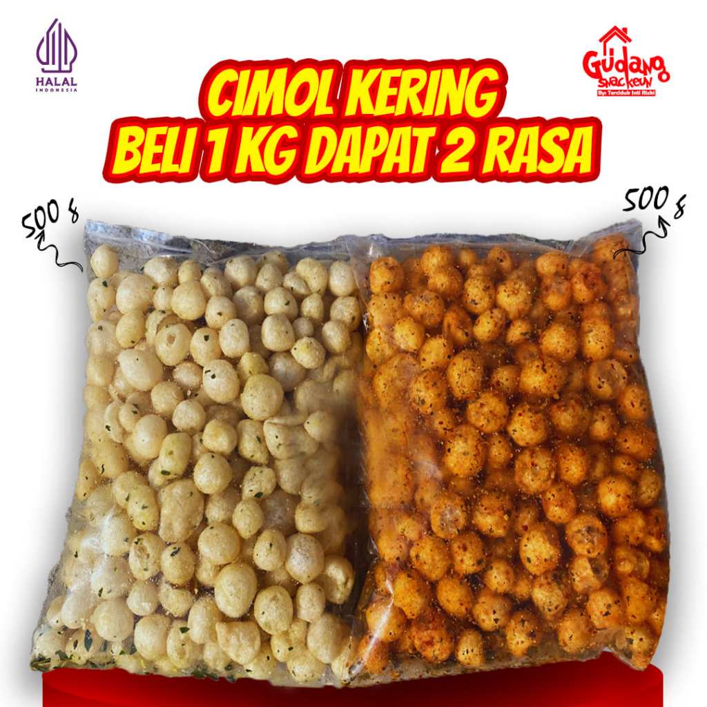 

Cimol Kering 1kg dapat 2 Rasa Pedas 500g dan Original 500g Endog Lewo - GS