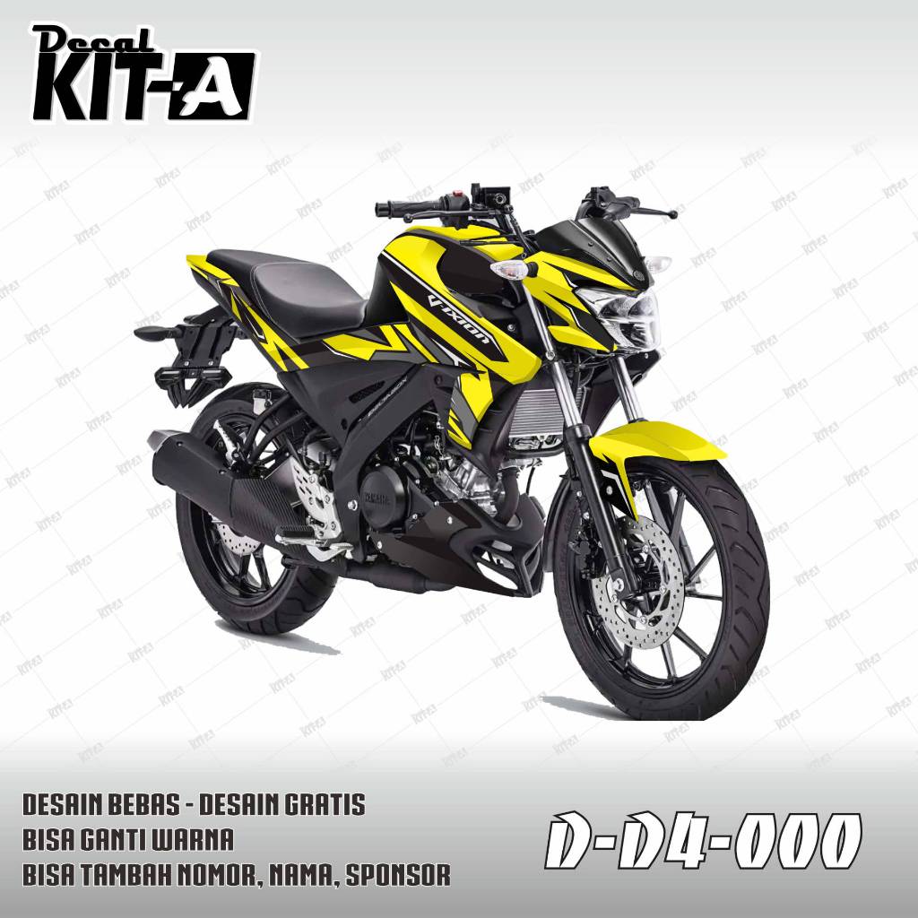 Decal vixion R Kuning Hitam Abstrak Racing Decal new vixion Decal vixion new D-D4-053 D-D4-001