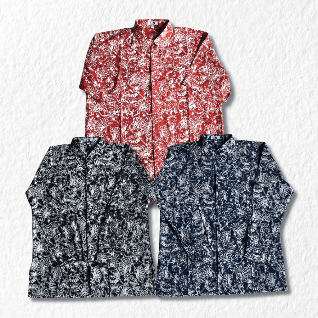 HEM KEMEJA PRIA BATIK SEKAR JEPARA HANDMADE KASUAL BASIC