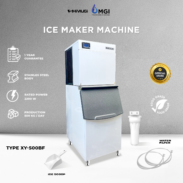 SHIMUGI Ice Maker XY 500 BF Mesin Pembuat Es Batu Kapasitas 500 Kg, Ice Maker Machine PT MGI Mutiara