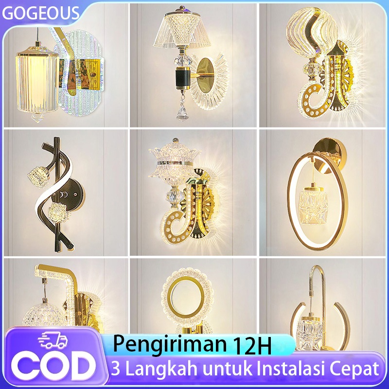 Lampu Dinding Outdoor Kristal Modern Hias minimalis Ruang Tamu Lampu Tidur Tempel Dinding