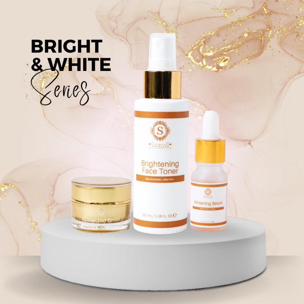 PAKET 3 ITEM- SERUM WHITENING PINK + TONER + DAY CREAM PREMIUM SHARLEEZ SKINCARE- SKINCARE UNTUK WAJ