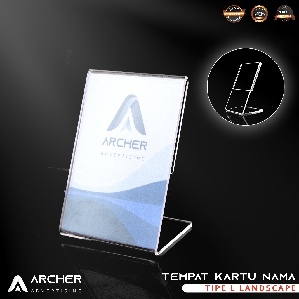 

tempat kartu nama/ tent holder akrilik tipe L 6x9 potrait