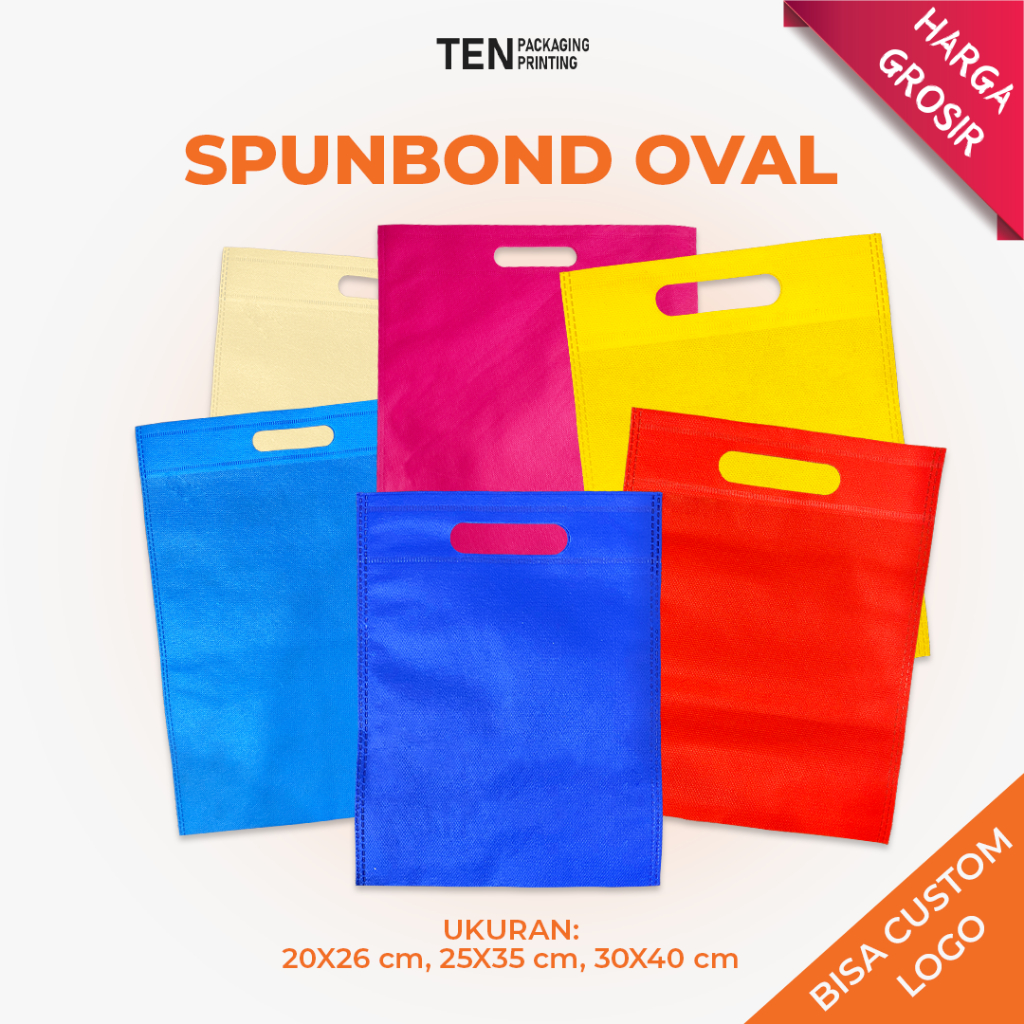 [GROSIR] Spunbond Oval 20x26 / 25x35 / 30x40 / Goodie Bag / Tas Promosi