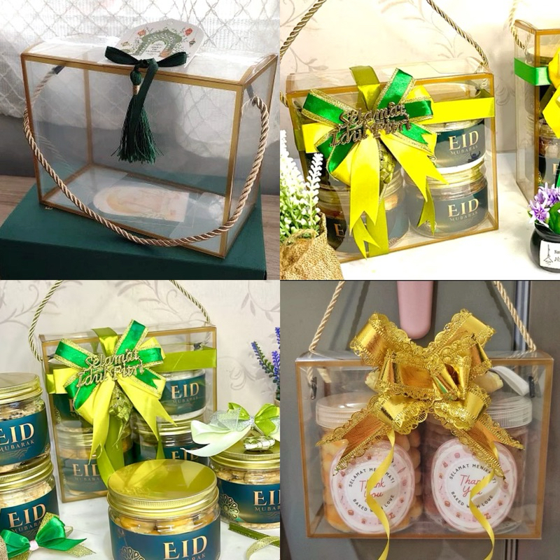 

Kotak Hampers Mika Tali Mewah List Gold muat 2 Toples 600ml / 800ml