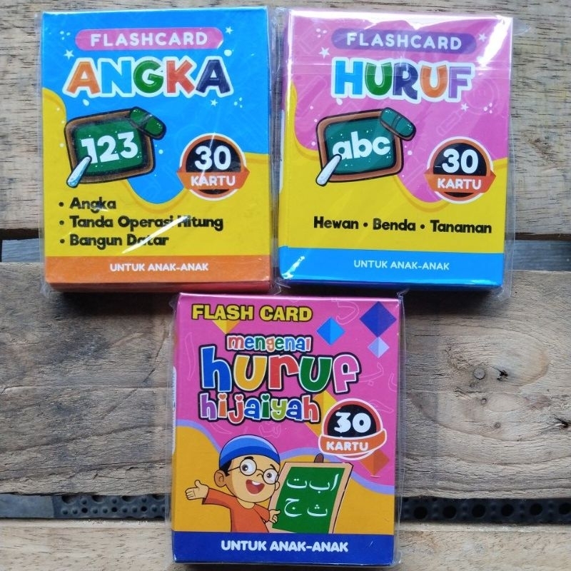 Kartu Belajar Untuk Anak Kartu Huruf, Angka & Hijaiyah