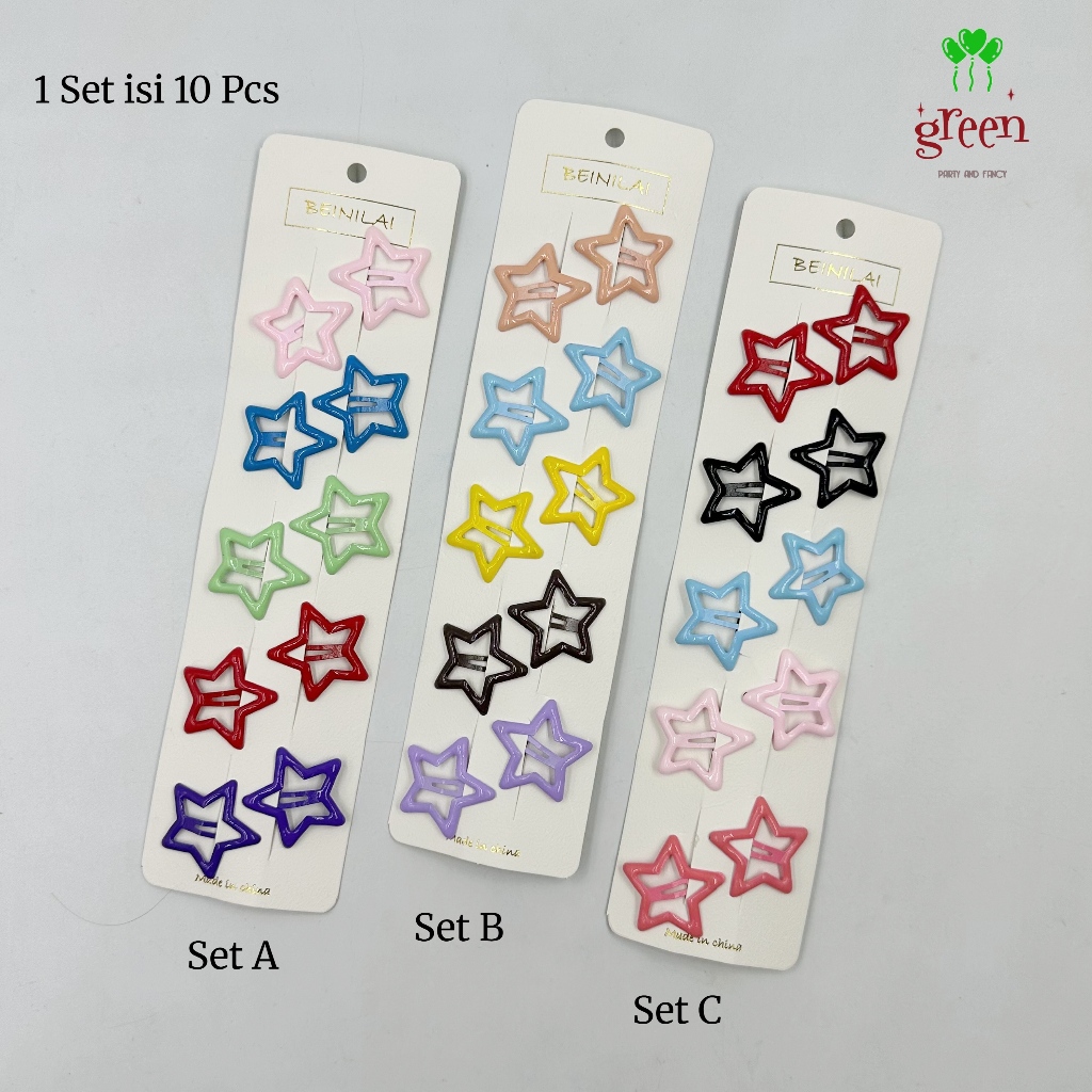 [10 pcs] Jepitan rambut bintang 3,3 cm Jepit rambut korea Jepit rambut bintang Kep rambut korea