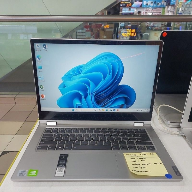 Laptop Lenovo Ideapad C340-14IML core i7-10510U ram 16gb ssd 1tb nvidia geforce mx 230 layar 360° to