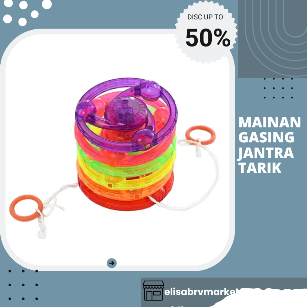 PROMO MAINMainan Gasing Jantra Tarik Jadul Plastik LED / Gangsing Mainan Anak Aneka Warna