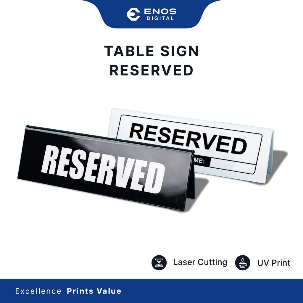 

Papan Nama Meja Reserved Akrilik penanda Reserved Print UV Anti Air
