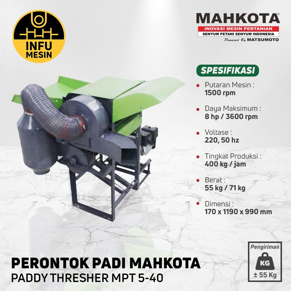 Mesin Perontok Padi Mahkota MPT5-40 Rice Tresher