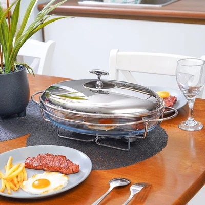Appetite 3 Ltr Casserole chafing dish / tempat prasmanan Oval / pemanas wadah saji makanan Food Warm
