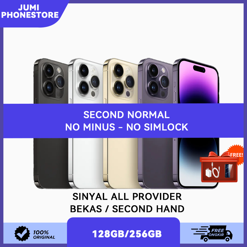 ip 14 pro & ip 14 pro max second bekas  ex inter like new 128gb 256gb Mulus Normal No Recond Unlocke