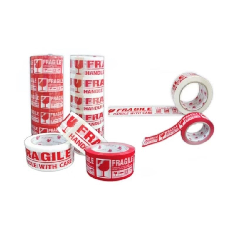 PLATBAN/LAKBAN SEMAR FRAGILE MERAH/FRAGILE PUTIH 100YARD