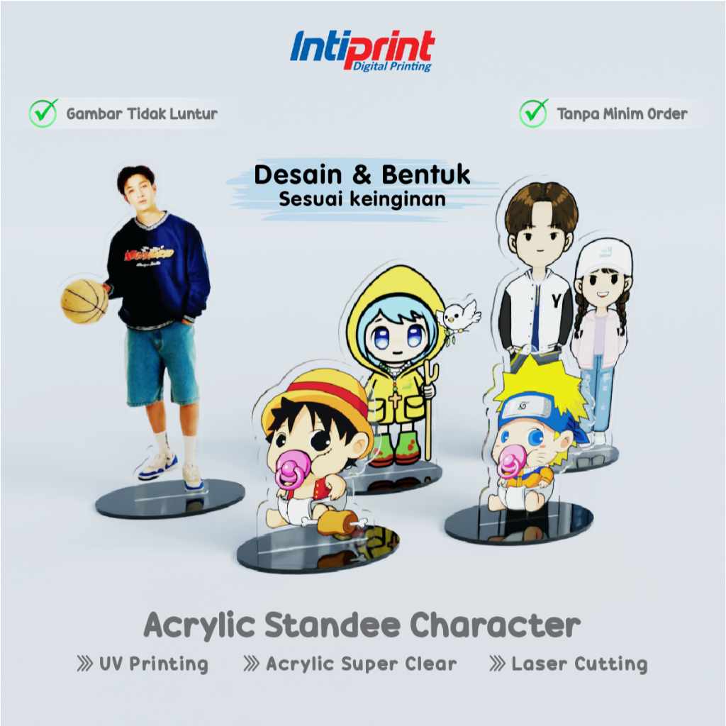 Acrylic Standee Custom Character Ukuran A3 30x42 cm / Dekorasi Meja Stand Akrilik Print UV