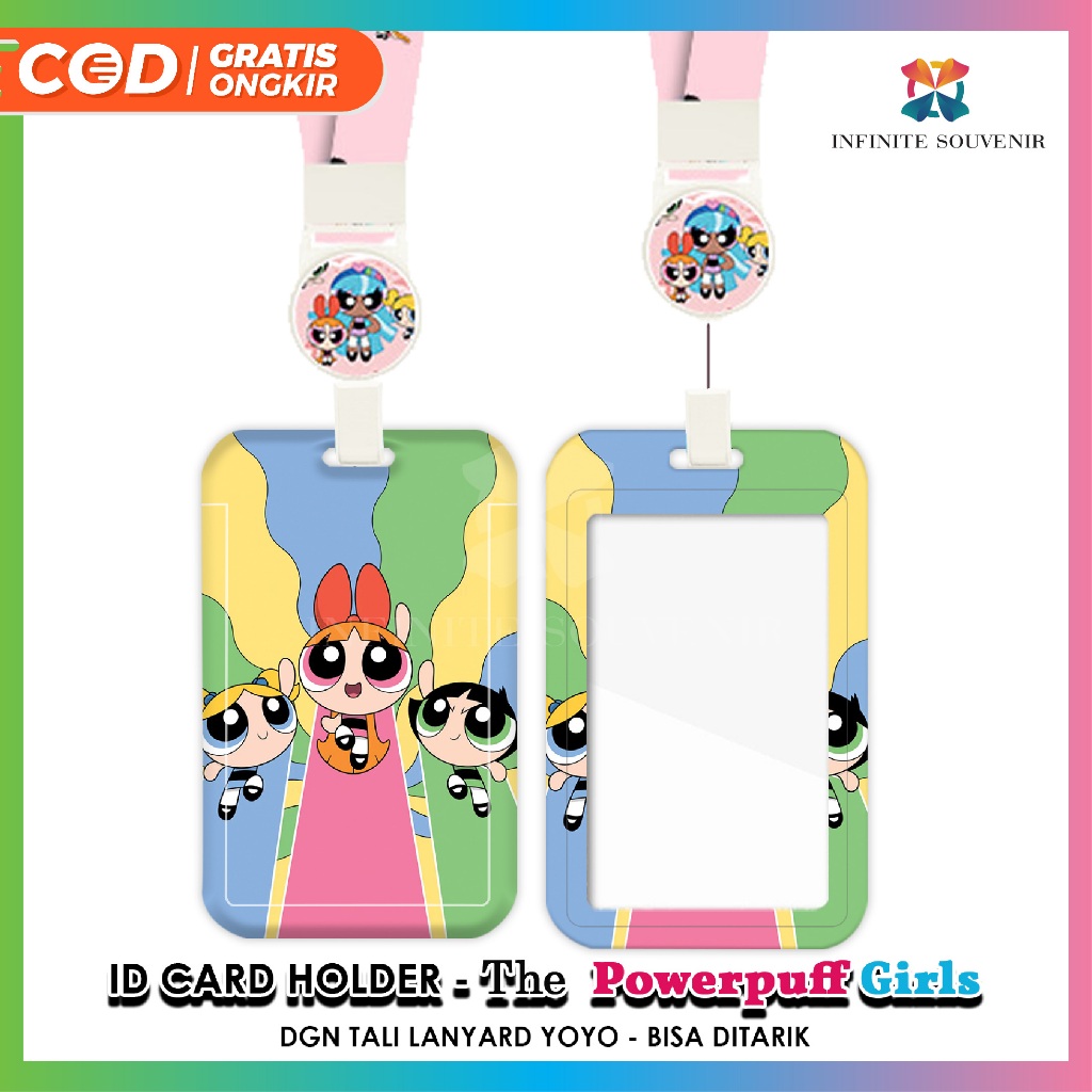 

(N017) ID Card Holder Tali Yoyo The Power Puff Girls / Nametag Yoyo / Tali Bisa Ditarik JunDW