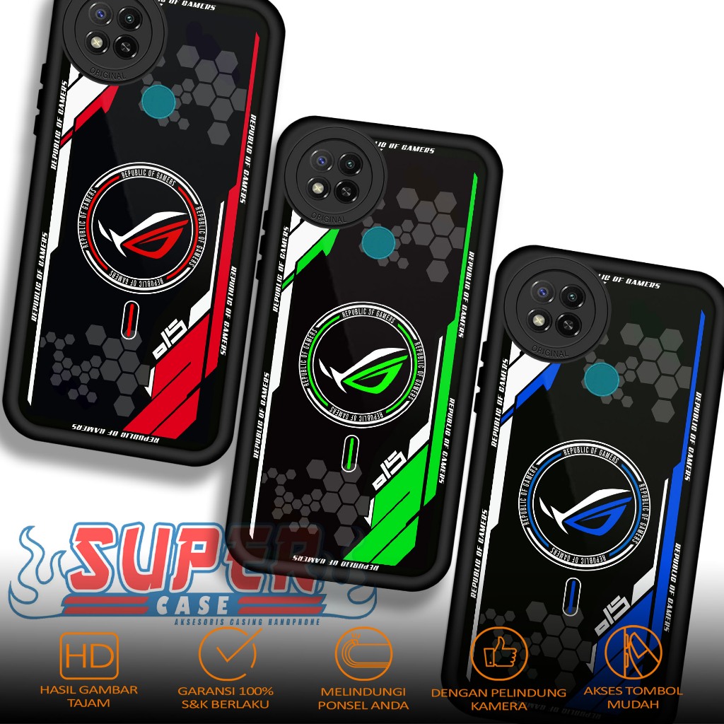 Case Hp For XIAOMI REDMI 9C ROG SoftCase Glossy casing Handphone Silikon Glass