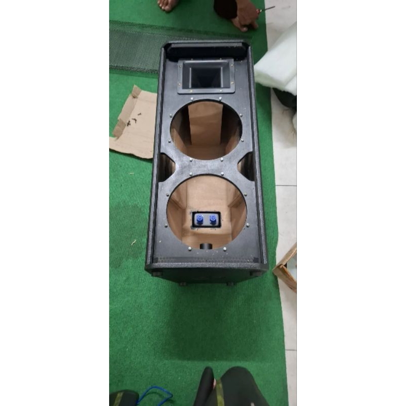 Box Speaker 12 Inch x 2 plus Corong Tweeter 18MM LENGKAP GRIL