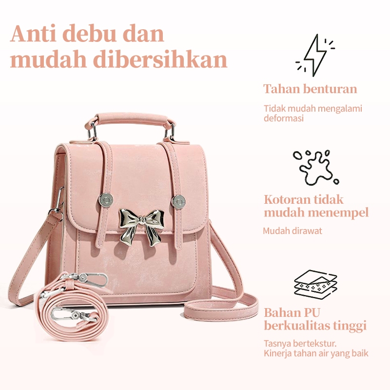 TAS Wanita Lucu Tas Selempang Wanita Ransel olah Siswi Mini Yang Lucu Kulit Sapi Sederhana Dan Modis