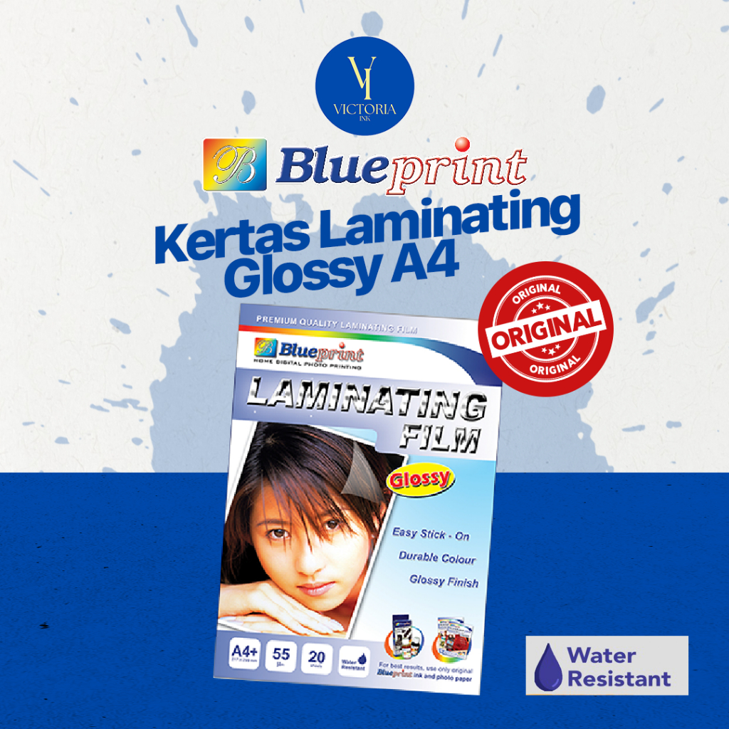 Kertas Laminating Glossy Blueprint A4 // Blueprint Laminating Glossy Film A4 // Kertas Laminating Bl