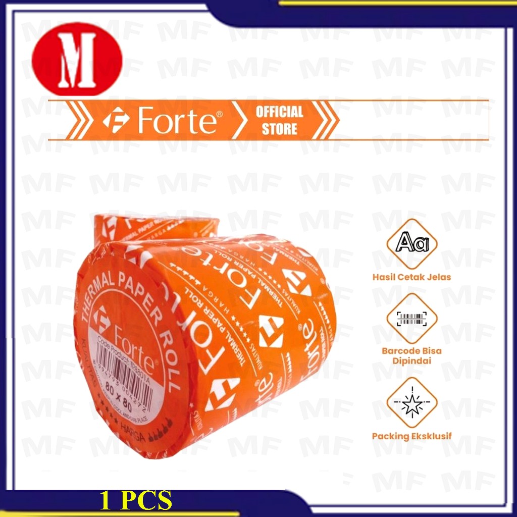 

Kertas Thermal Forte Roll 80X80 / Kertas Struk Kasir 80x80 PCS
