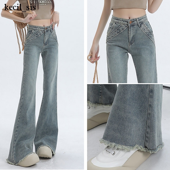 Cutbray Jeans Wanita  Celana Strech Wanita Celana Vintage Jeans Wanita Celana Highwaist OOTD