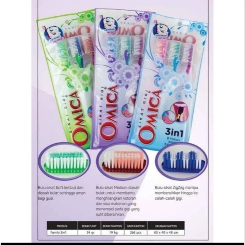 Sikat Gigi Omica Family 3in1