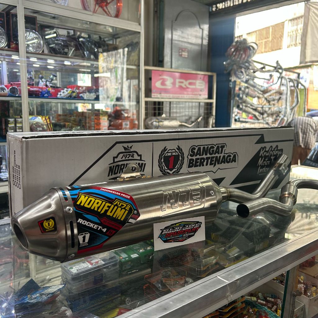 KNALPOT NORIFUMI ROCKET 4 CRF 150 STAINLESS STELL STANDARD PNP ASLI EXHAUST