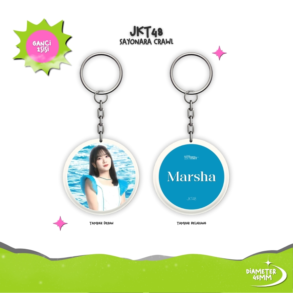 KEYCHAIN JKT48 SAYONARA CRAWL GANCI BOLAK BALIK GANTUNGAN KUNCI KPOP UNOFFICIAL FREYA GITA MUTHE ELI