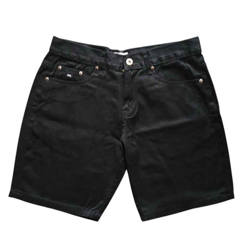 denim pants celana pendek EVIL ARMY south black (34)