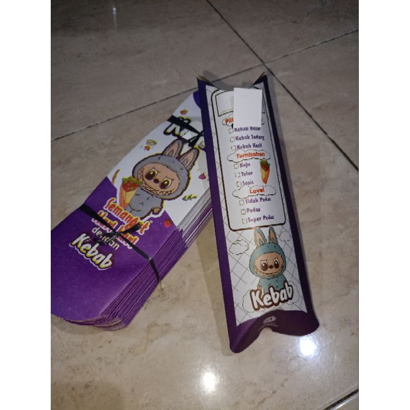 

BUNGKUS Kebab mini 100 pcs dus kebab mini/kemasan kebab small uk 20x8 black