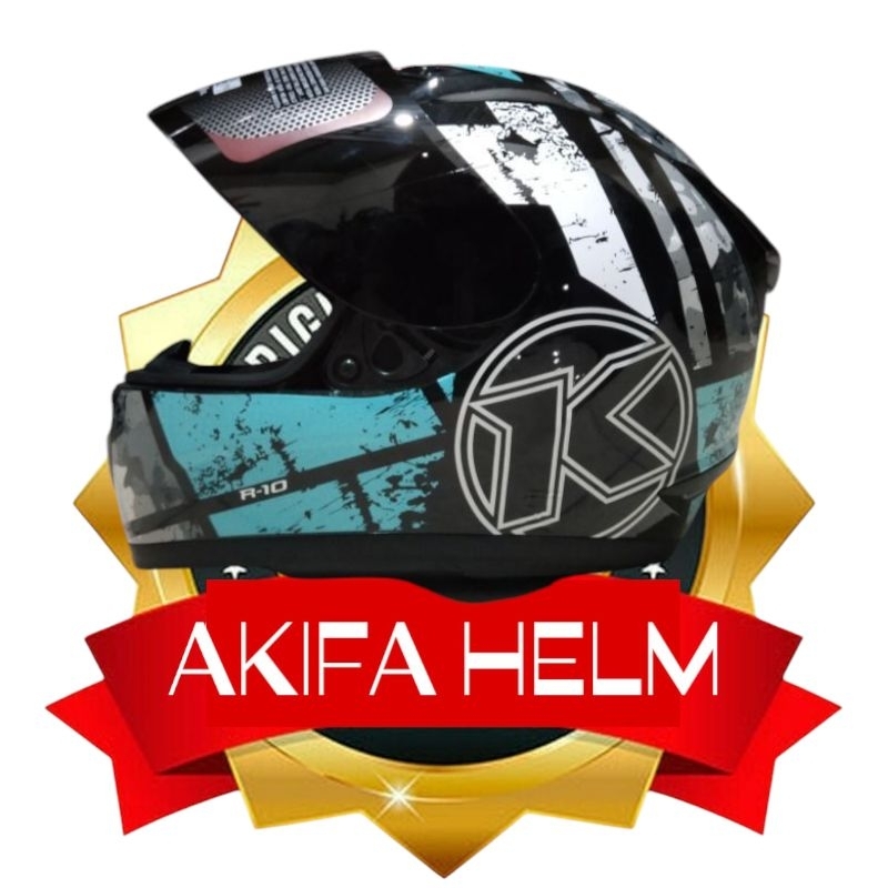 Helm Kyt R10 Seri #3 Aqua Blue Black Red  Original
