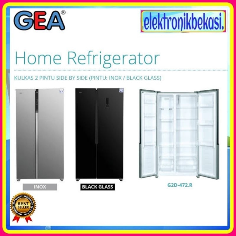 KULKAS GEA G2D-472 R INOX  / KULKAS GEA SIDE BY SIDE G2D 472 R INOX 472 LITER / GEA SBS G2D-472 R IN