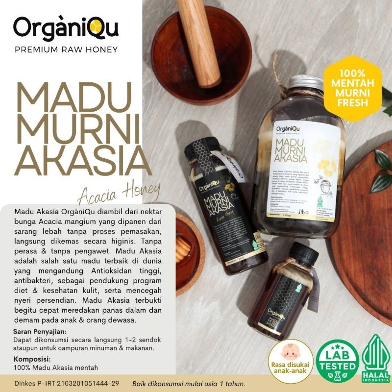 

[ORGANIQU] PREMIUM RAW HONEY MADU MURNI MENTAH BERSANAD MULTIFLORA , MINT , AKASIA , PUTIH , ASWAGHANDA & BIDARA 1000 gr
