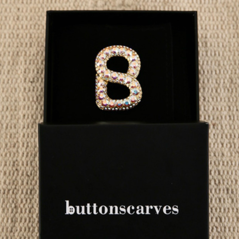 [NEW] Buttonscarves Luxe Hematite Gold Original Preloved Bros BS B Monogram Signature Everyday Luxe