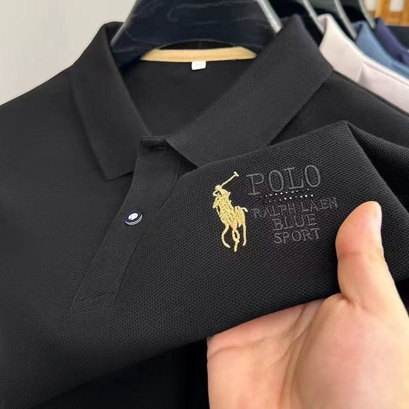 polo shirt pria polo hitam distro bordir kaos kerah pria cowok casual Lengan pendek dewasa kaos polo