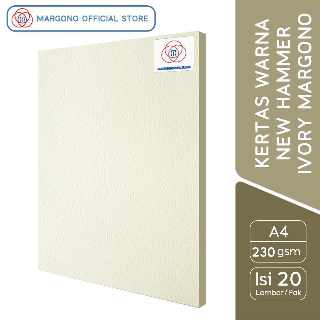 

Margono Kertas Warna A4 New Hammer Ivory 230 gsm - 20 Lembar