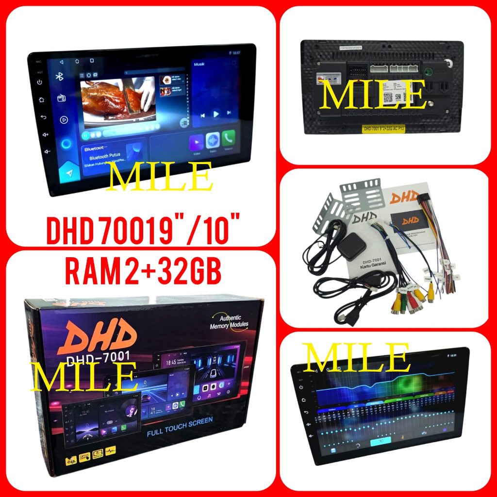 Head Unit Double Din Android Dhd-7001 9”/10” Inch Ram 2+32GB Universal