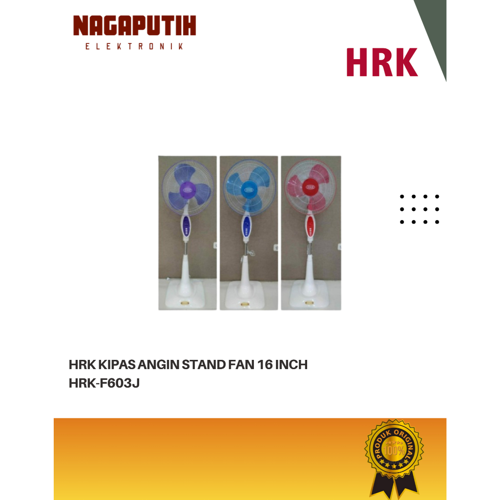 HRK STAND FAN KIPAS ANGIN BERDIRI F603J GARANSI RESMI