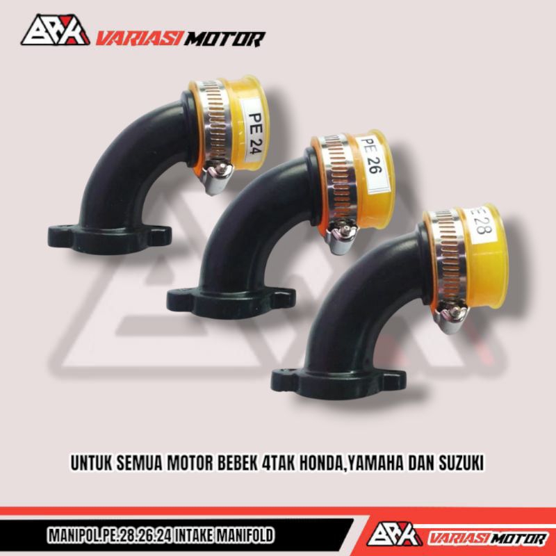 deskripsi ProdukManipol Pe 28 Bebek PE 26 PE 24 Intake Manipol Karburator BRK Untuk Motor Bebek Univ