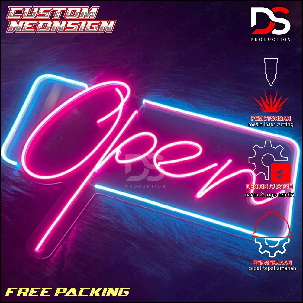 PERHURUF NEONSIGN CUSTOM LAMPU LED HURUF/NAMA CUTTING AKRILIK LAMPU HIAS PAPAN NAMA