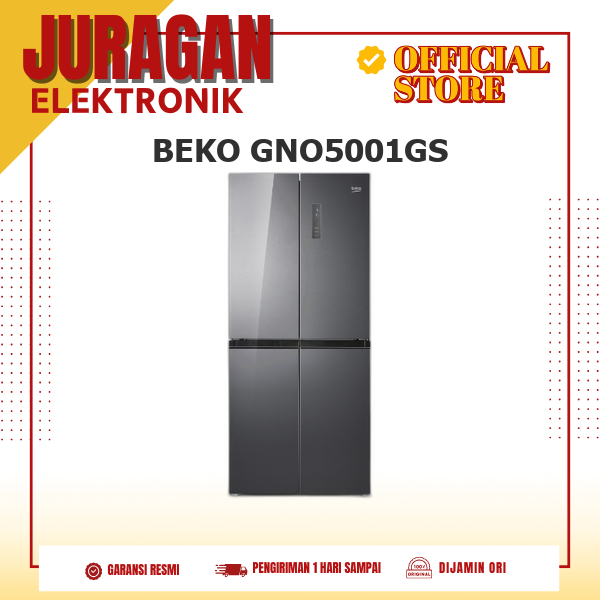 BEKO GNO5001GS KULKAS 4 PINTU SIDE BY SIDE 500L MULTIDOOR GNO5001GS  GN-O5001GS