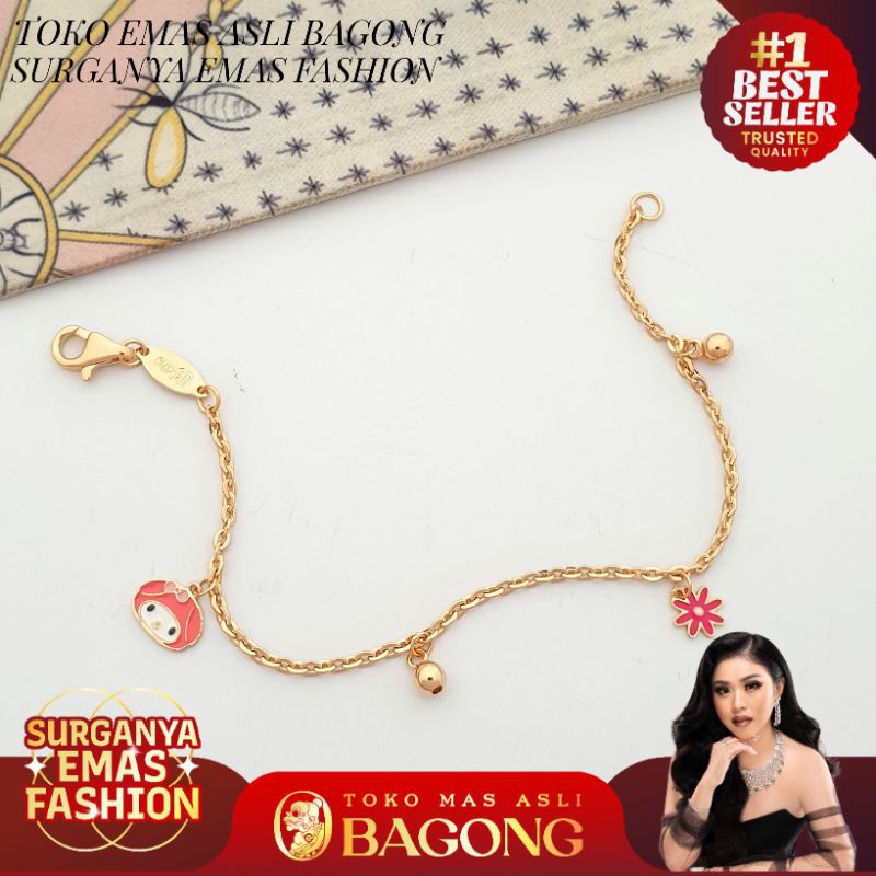 GELANG FASHION MELODY KIDS 17K/750 - ASLI BAGONG GOLD BAGONG EMAS