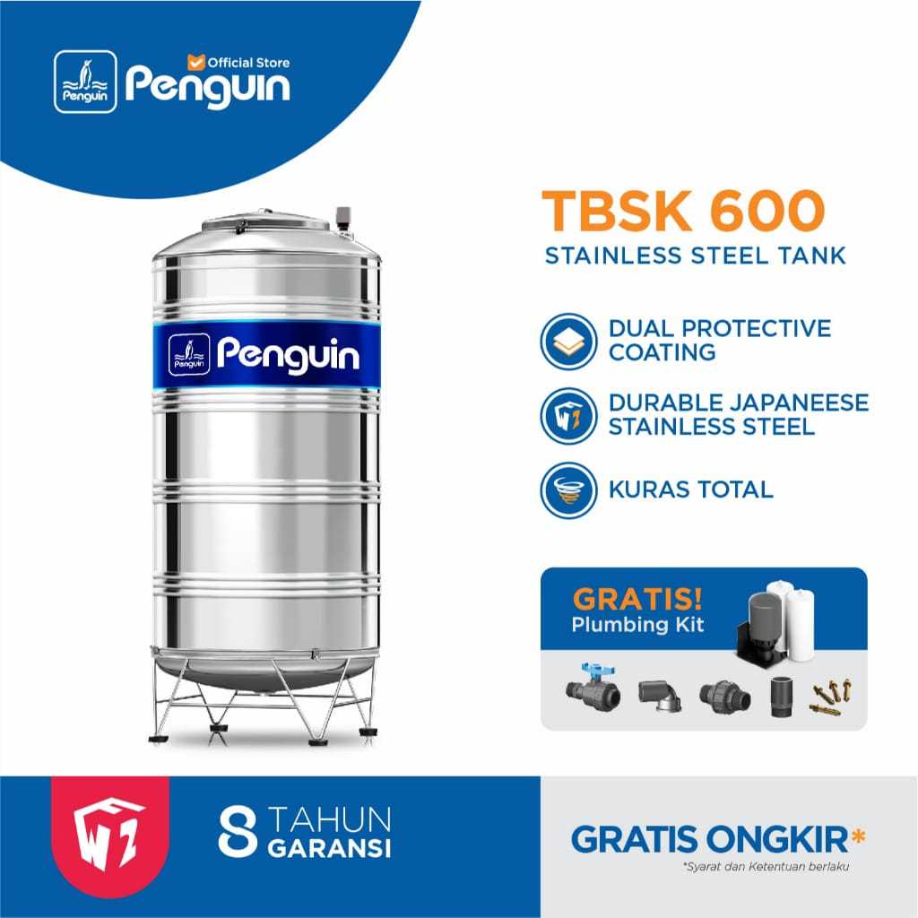 TOREN TANGKI AIR - PENGUIN - TBSK600 - 600 LITER - STAINLESS