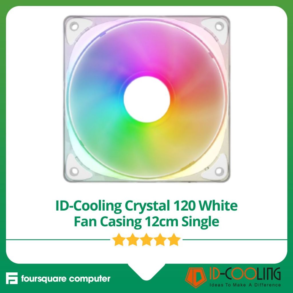 ID-Cooling Crystal 120 White Fan Casing 12cm Single