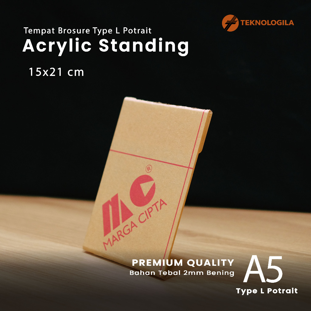 

[Premium] Tempat Brosur Akrilik tipe L ukuran A5