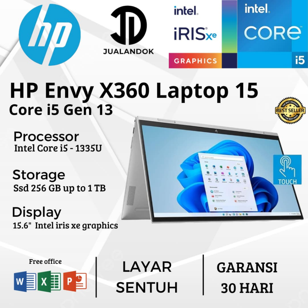 Laptop HP ENVY X360 2in1 Laptop 15 Core i5 Gen 13 - RAM 8GB - SSD 1TB - 15 inch - TouchScreen - Wind