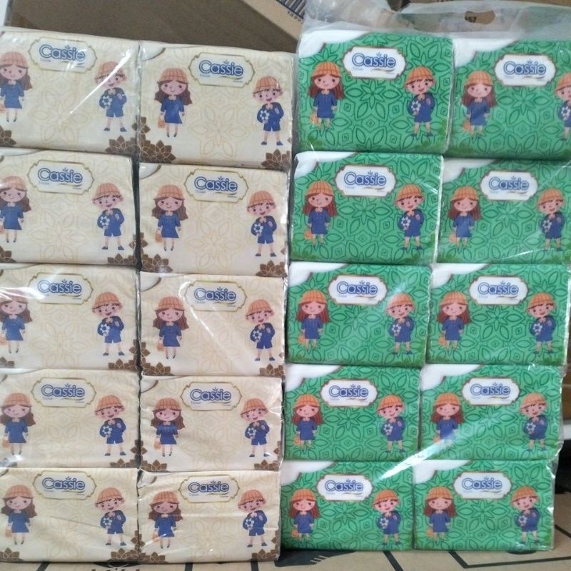 tisu Cassie pop up isi 10 pcs @250sheet 2ply putih/ coklat Dermatology testad/ tisu meja pop up