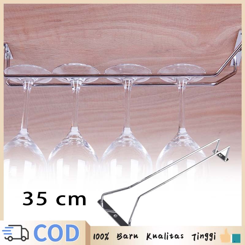 Rak Gelas Gantungan 1 Baris Gantungan Gelas Mini Bar Rak Gelas Gantung Untuk Bar Dan Dapur Wine Hold